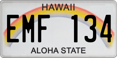 HI license plate EMF134
