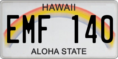 HI license plate EMF140