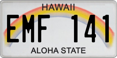 HI license plate EMF141