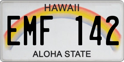 HI license plate EMF142