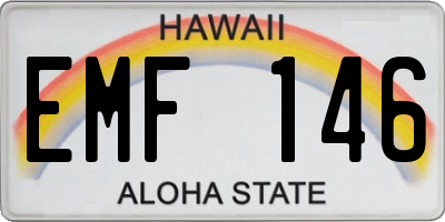HI license plate EMF146