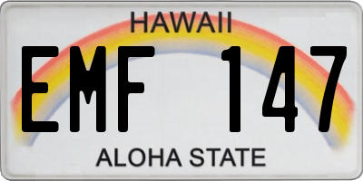 HI license plate EMF147