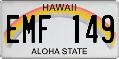 HI license plate EMF149