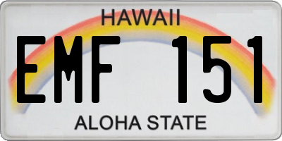 HI license plate EMF151