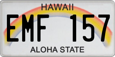 HI license plate EMF157