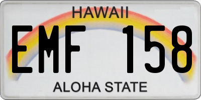 HI license plate EMF158