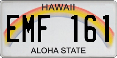 HI license plate EMF161