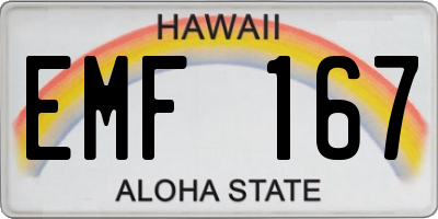 HI license plate EMF167