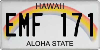 HI license plate EMF171