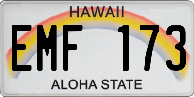 HI license plate EMF173