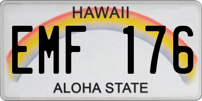 HI license plate EMF176