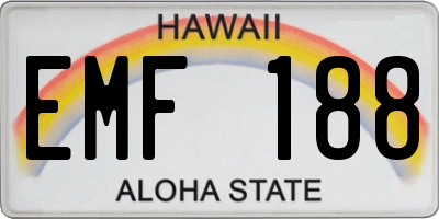 HI license plate EMF188