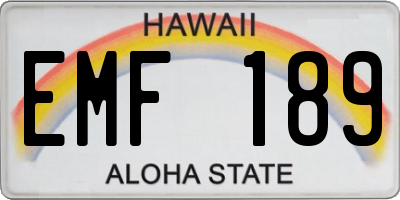 HI license plate EMF189
