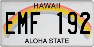 HI license plate EMF192