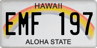 HI license plate EMF197