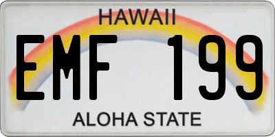 HI license plate EMF199