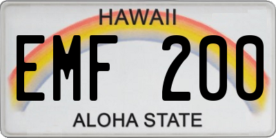 HI license plate EMF200