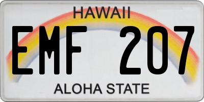 HI license plate EMF207