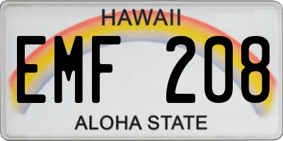 HI license plate EMF208