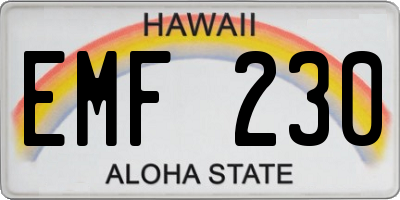 HI license plate EMF230
