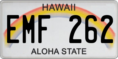 HI license plate EMF262