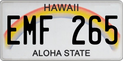 HI license plate EMF265