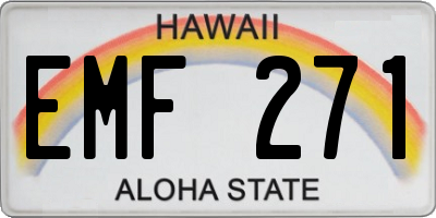 HI license plate EMF271