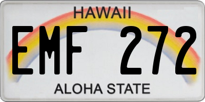 HI license plate EMF272