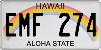 HI license plate EMF274