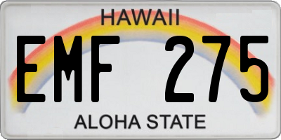 HI license plate EMF275