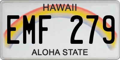 HI license plate EMF279