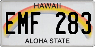 HI license plate EMF283