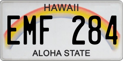 HI license plate EMF284