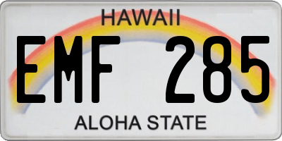 HI license plate EMF285