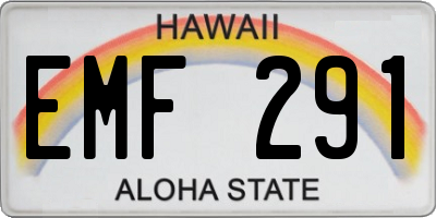 HI license plate EMF291
