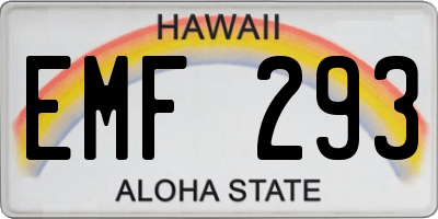 HI license plate EMF293