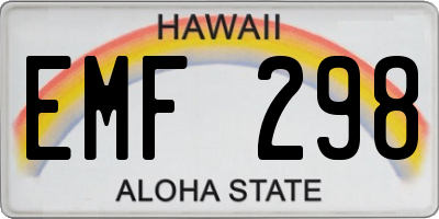 HI license plate EMF298