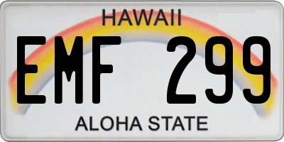 HI license plate EMF299