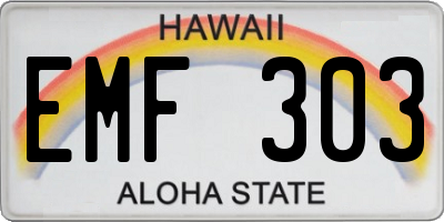 HI license plate EMF303