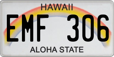 HI license plate EMF306