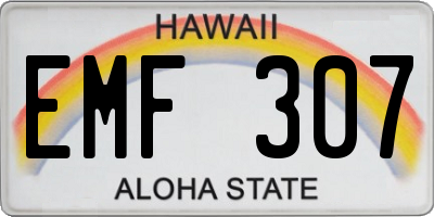 HI license plate EMF307