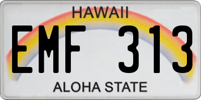 HI license plate EMF313