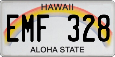 HI license plate EMF328