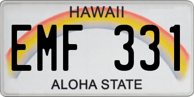 HI license plate EMF331