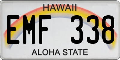 HI license plate EMF338