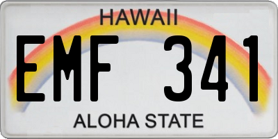 HI license plate EMF341