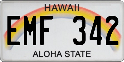 HI license plate EMF342