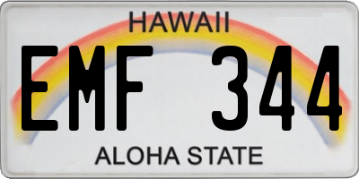 HI license plate EMF344