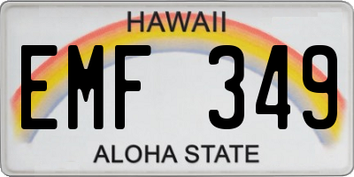 HI license plate EMF349