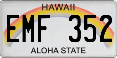 HI license plate EMF352